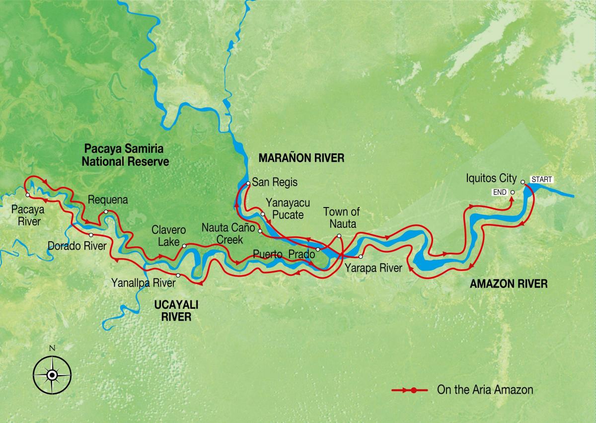 kaart Peruu amazonase jõgi