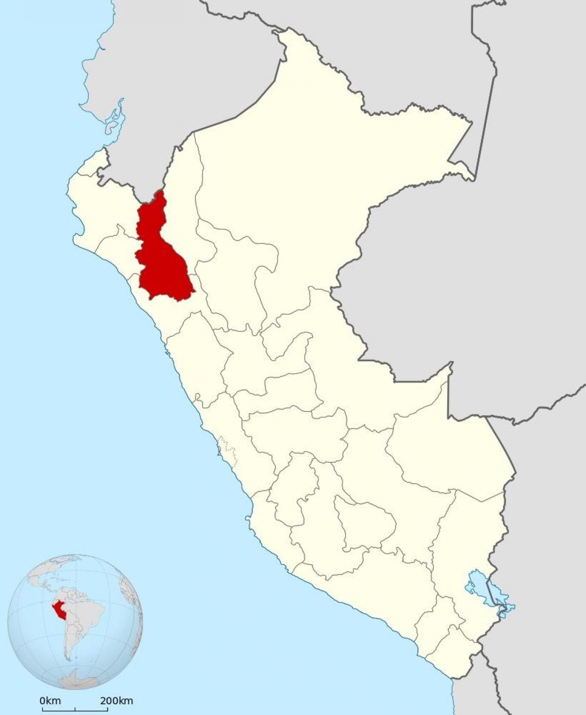 kaart cajamarca, Peruu