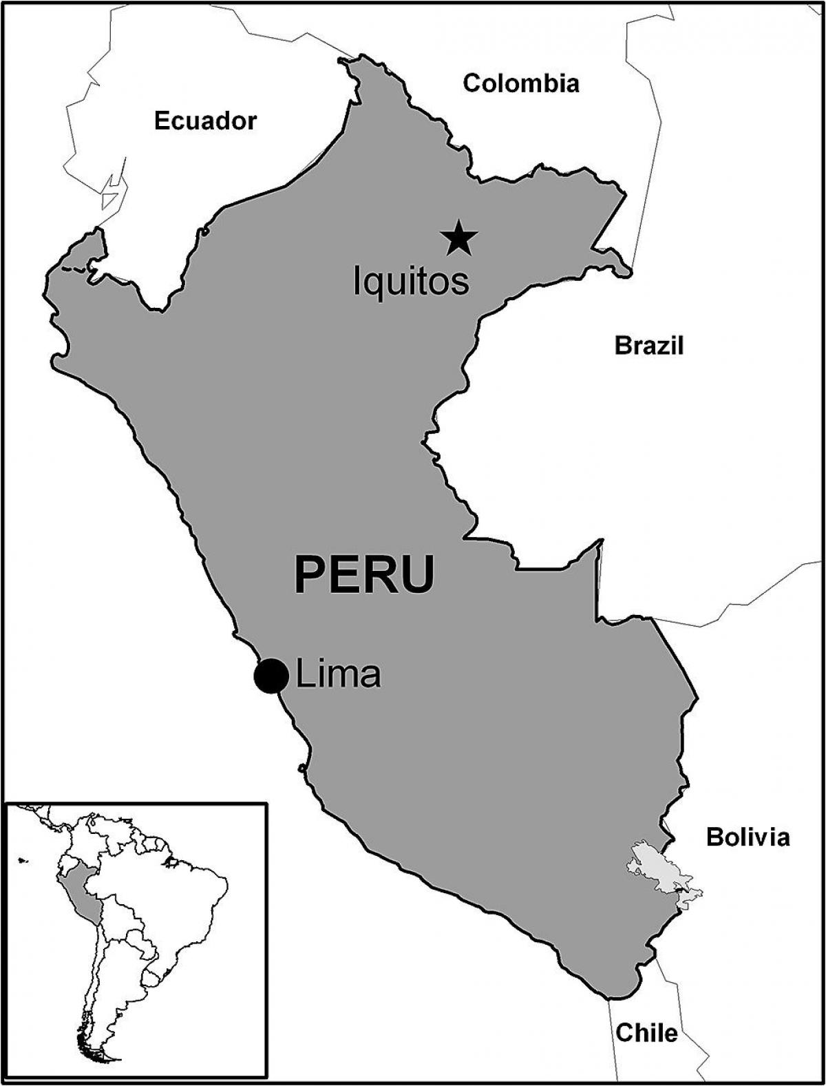 kaart iquitos, Peruu