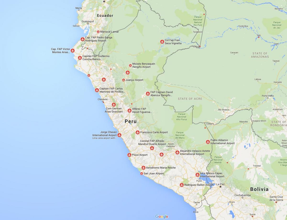 lennujaamade Peruu kaart