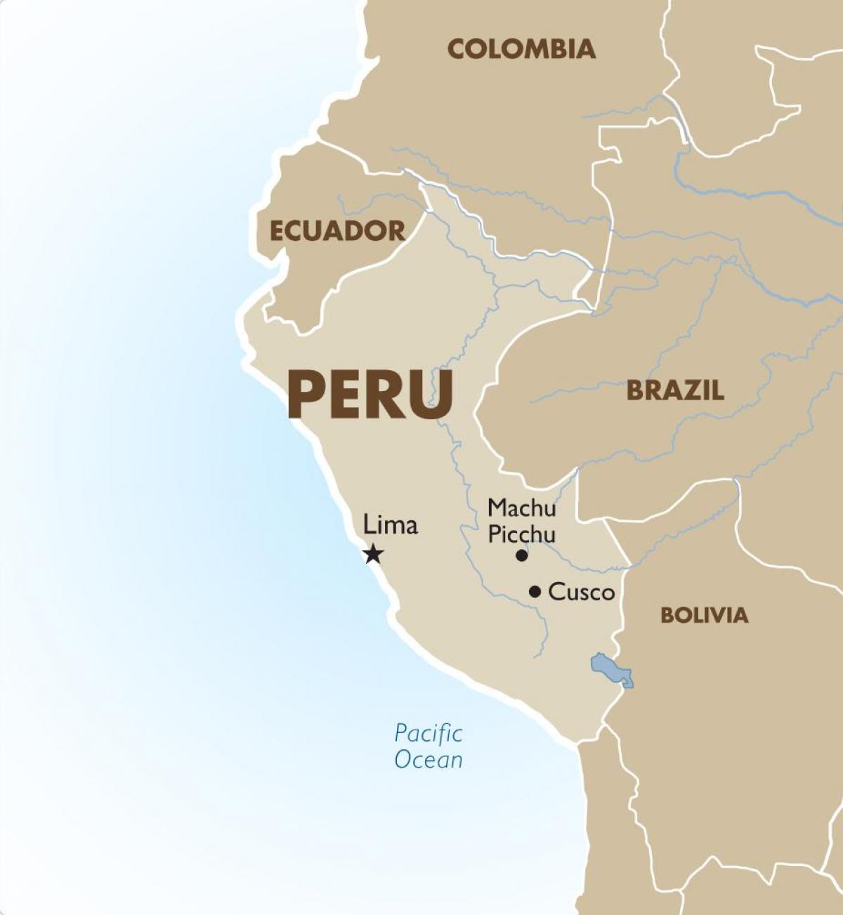 kaart Peruu ja ümberkaudsed riigid