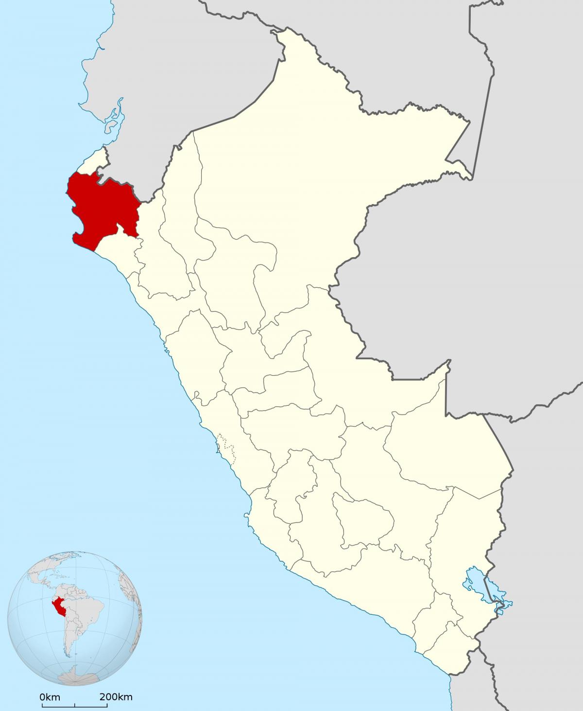 kaart piura, Peruu