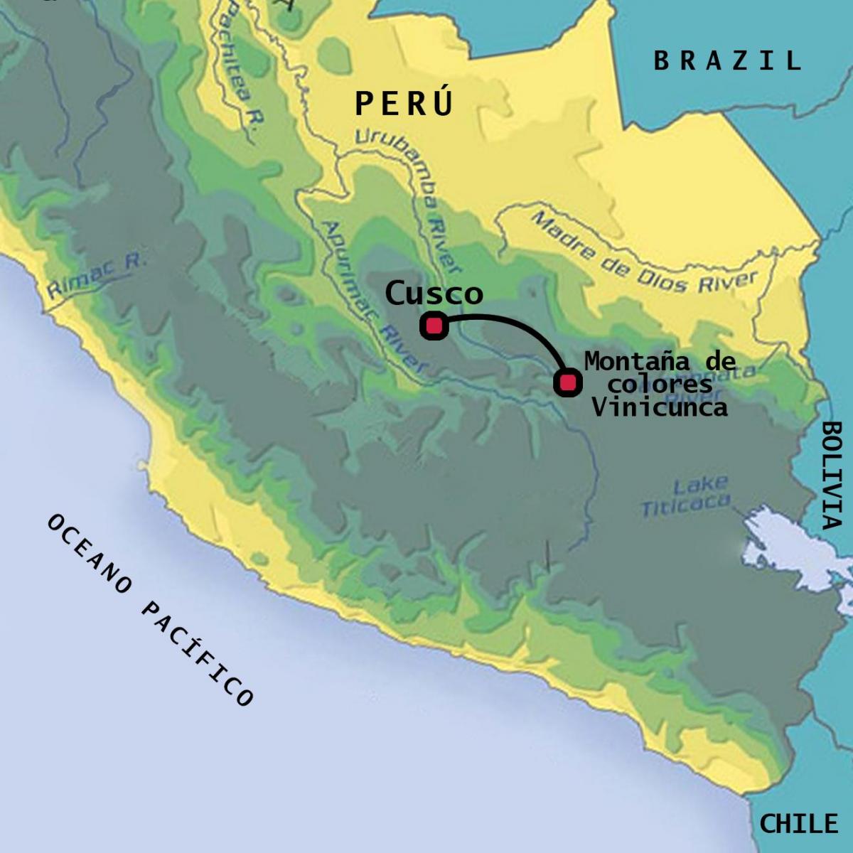 vinicunca Peruu kaart