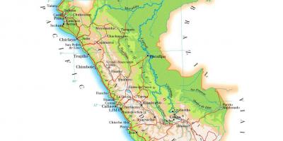 Kaart füüsiline kaart Peruu