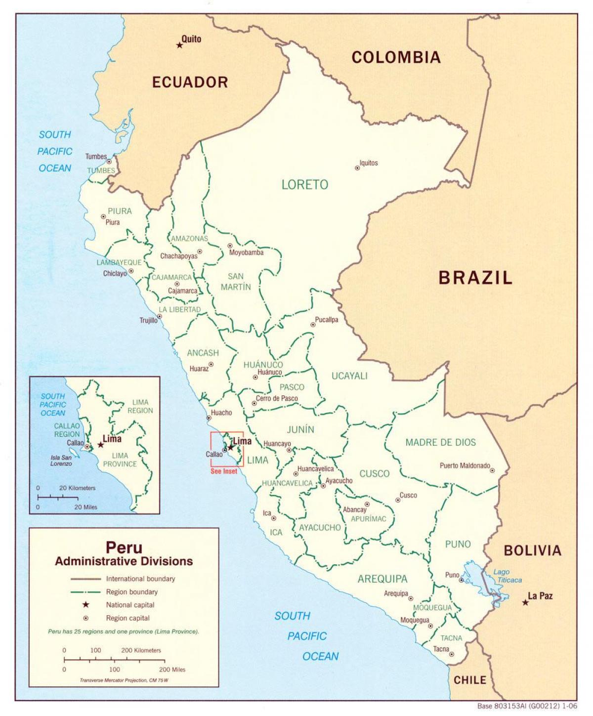 kaart näitab Peruu