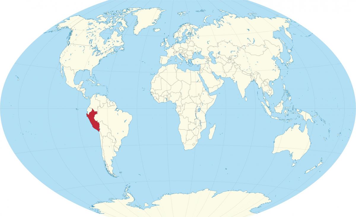 maailma kaart, mis näitab Peruu