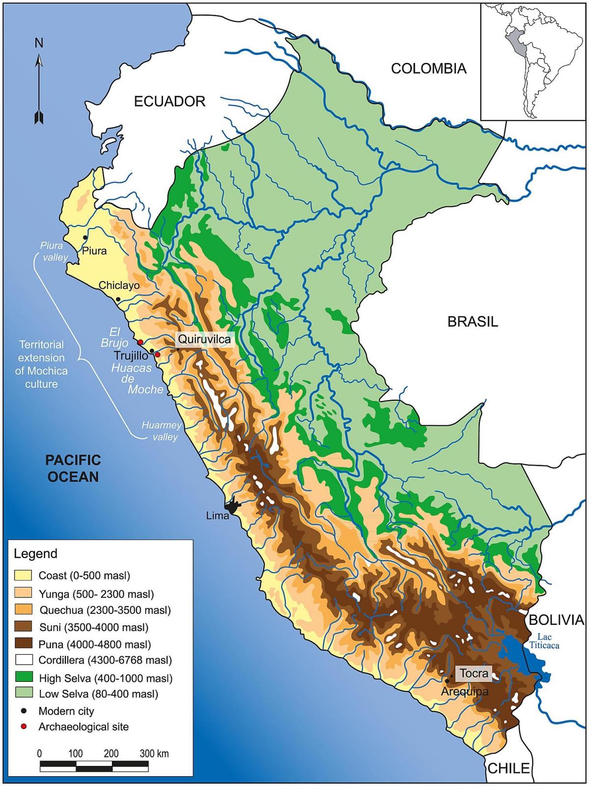 Peruu geograafia kaart