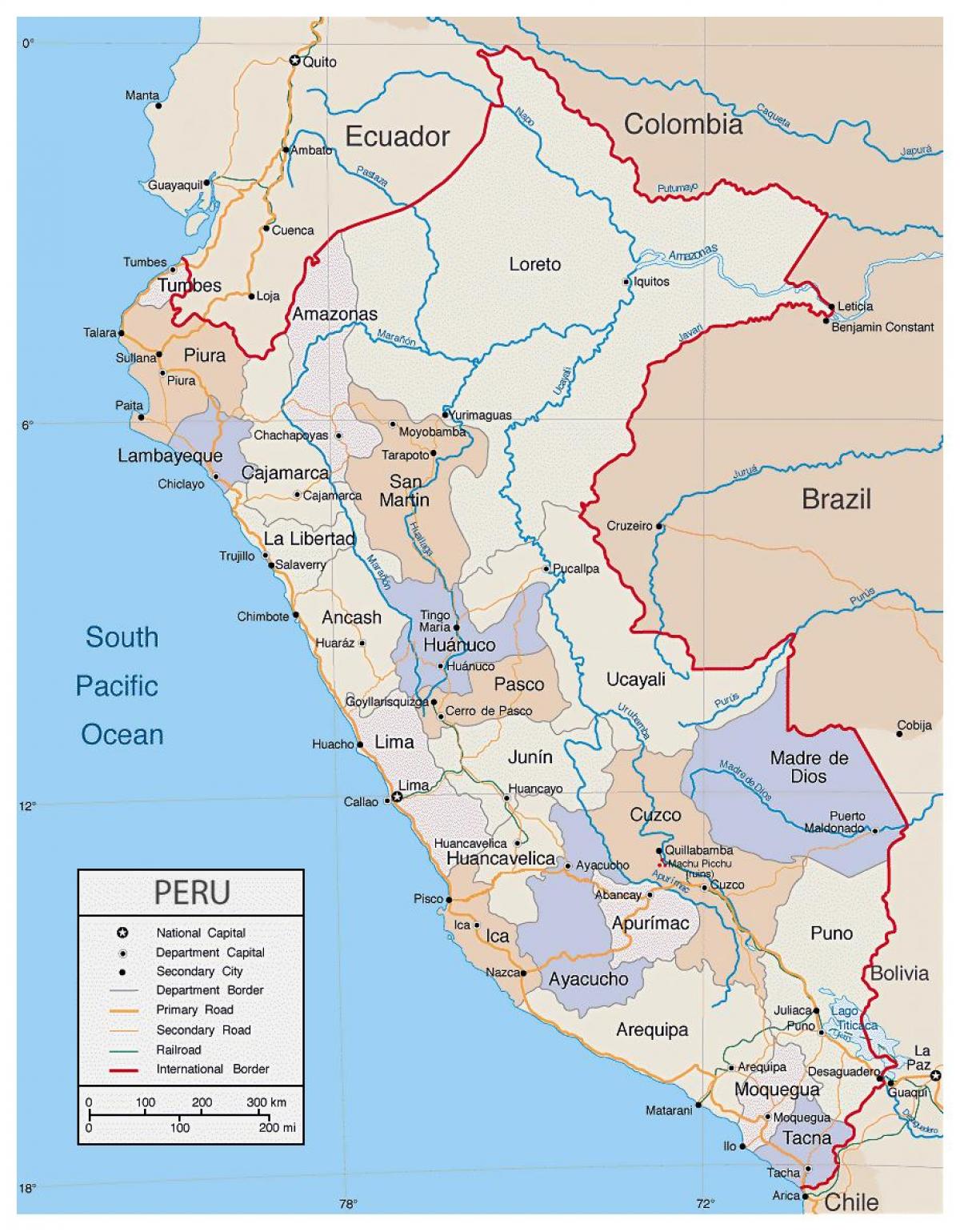 kaart üksikasjalik kaart Peruu