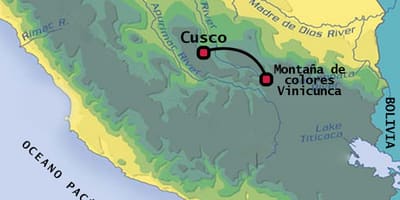 Vinicunca Peruu kaart